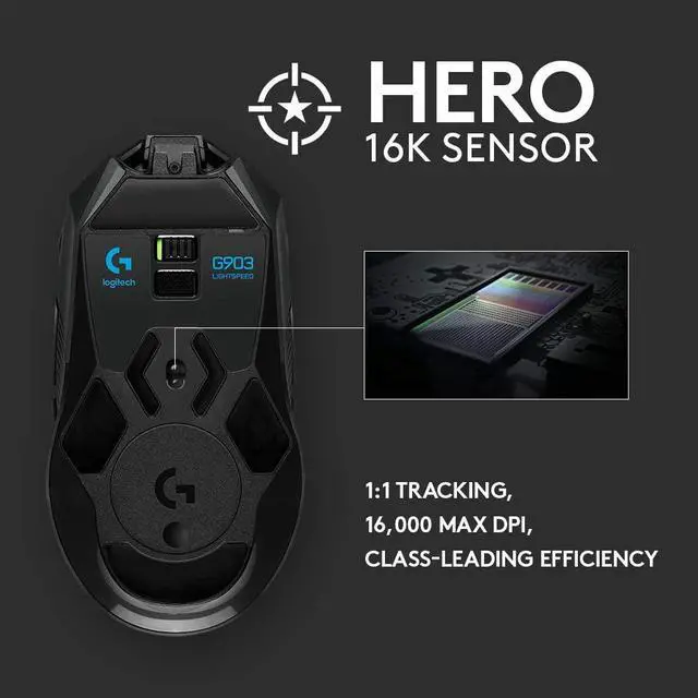 Alt view image 4 of 20 - Logitech 910-005670 G903 LIGHTSPEED Wireless Gaming Mouse
