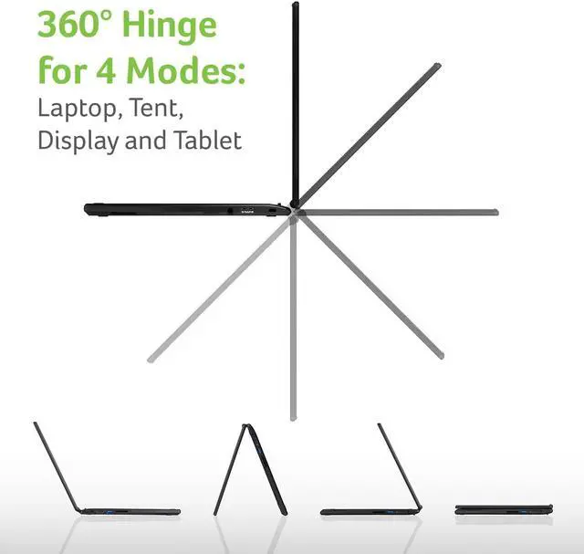 Alt view image 17 of 20 - Acer Chromebook R 11 Chromebook Intel Celeron N3060 4GB Memory 32 GB Flash SSD 11.6" Touch Screen Chrome OS C738T-C7KD