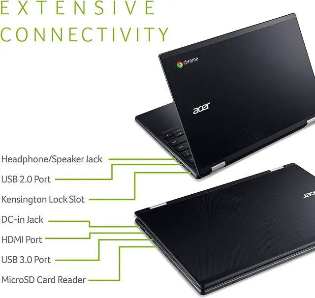 Alt view image 19 of 20 - Acer Chromebook R 11 Chromebook Intel Celeron N3060 4GB Memory 32 GB Flash SSD 11.6" Touch Screen Chrome OS C738T-C7KD