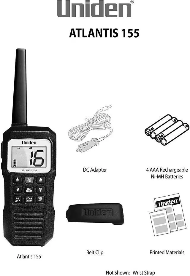 Alt view image 6 of 19 - UNIDEN Handheld 2-Way VHF Marine Radio Floating ATLANTIS 155