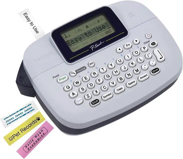 Alt view image 7 of 20 - Brother P-touch PT-M95 Handy Label Maker, Direct Thermal, 230 dpi, 7.5mm./sec, Up to 2 Print Lines, Manual Cutter