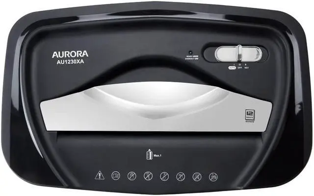Alt view image 9 of 10 - Aurora AU1230XA Anti-Jam 12-Sheet Crosscut Paper and Credit Card Shredder with 5.2-gallon Wastebasket