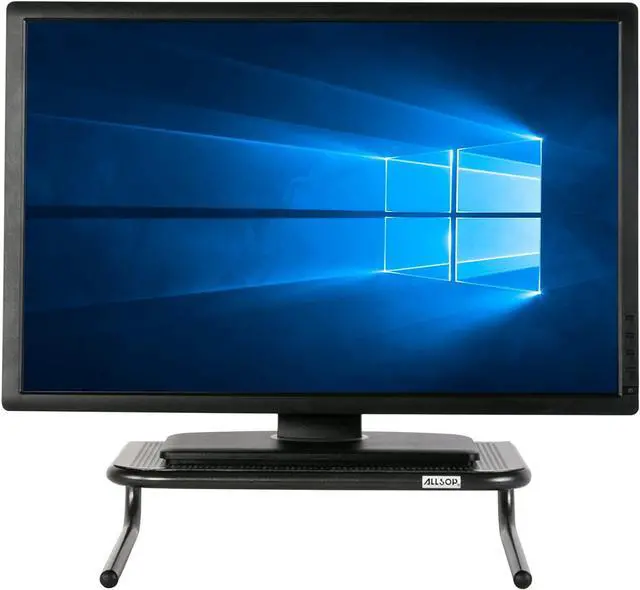 Alt view image 13 of 20 - Allsop Metal Art Jr. Monitor Stand 14-Inch Wide Platform - Pearl Black (30165)