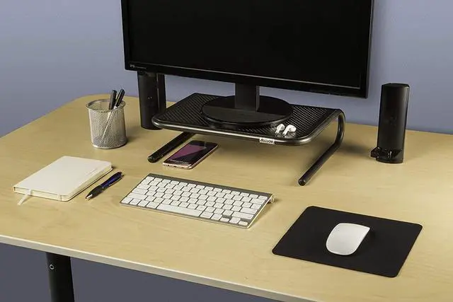 Alt view image 12 of 20 - Allsop Metal Art Jr. Monitor Stand 14-Inch Wide Platform - Pearl Black (30165)