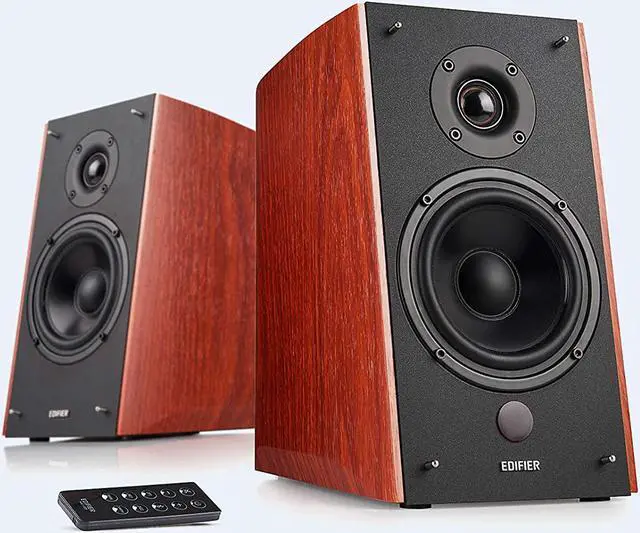 Alt view image 8 of 15 - Edifier R2000DB Powered Bluetooth Bookshelf Speakers - Near-Field Studio Monitors - Optical Input - 120 Watts RMS - Wood