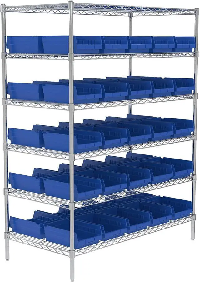 Alt view image 6 of 9 - AKRO-MILS 30150BLUE Shelf Storage Bin, Plastic, Blue, 4 in H, 8 3/8 in W, 11