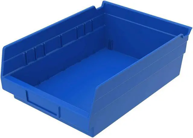 Alt view image 3 of 9 - AKRO-MILS 30150BLUE Shelf Storage Bin, Plastic, Blue, 4 in H, 8 3/8 in W, 11