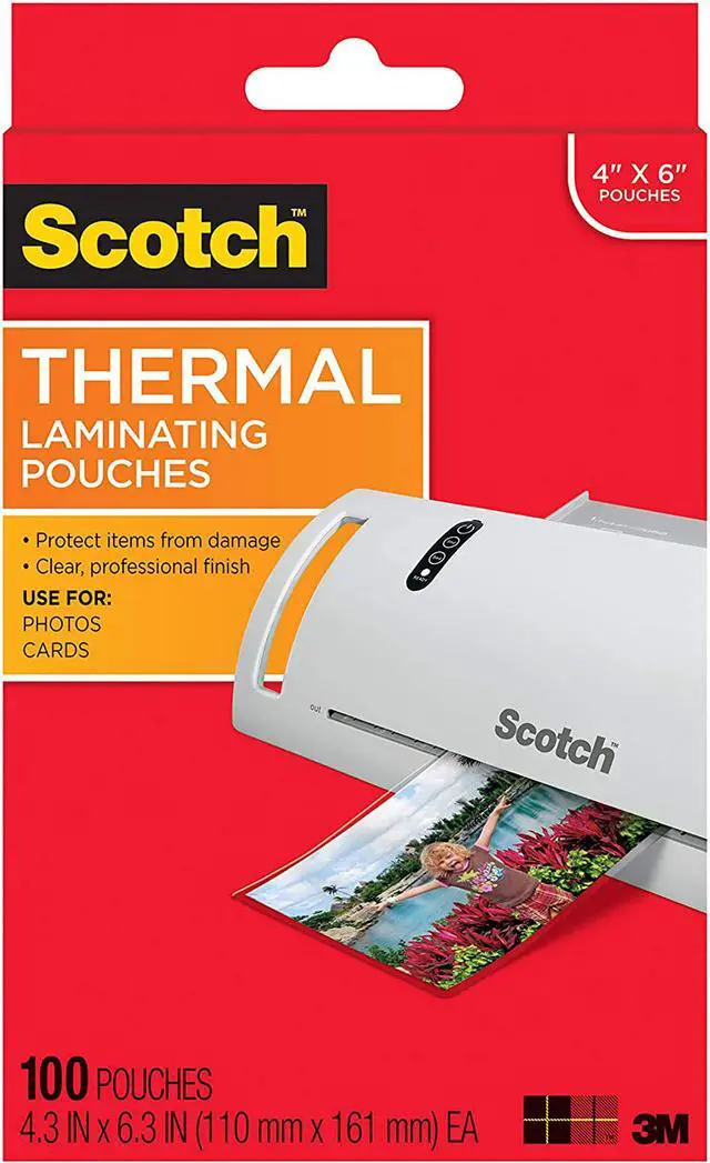Alt view image 7 of 10 - Scotch Thermal Laminating Pouches, 4x6", 100 Pack - TP5900-100