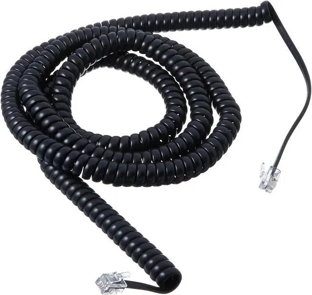 Alt view image 4 of 6 - iMBAPrice (Pack of 2) 3 to 25 Feet Black Coiled Telephone Phone Handset Cable Cord (Value Pack)