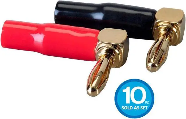 Alt view image 8 of 8 - Monoprice 10 Pair Right Angle 24k Gold Plated Banana Speaker Wire Cable Screw Plug Connectors
