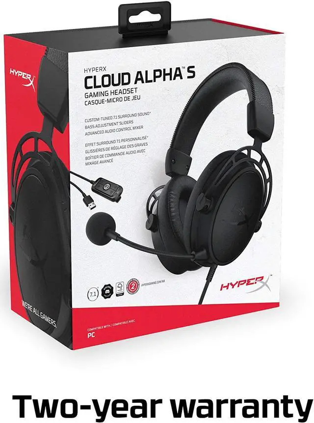 Alt view image 14 of 20 - HyperX Cloud Alpha S - PC Gaming Headset, 7.1 Surround Sound, Adjustable Bass, Dual Chamber Drivers, Breathable Leatherette, Memory Foam, and Noise Cancelling Microphone - Blackout (HX-HSCAS-BK/WW)