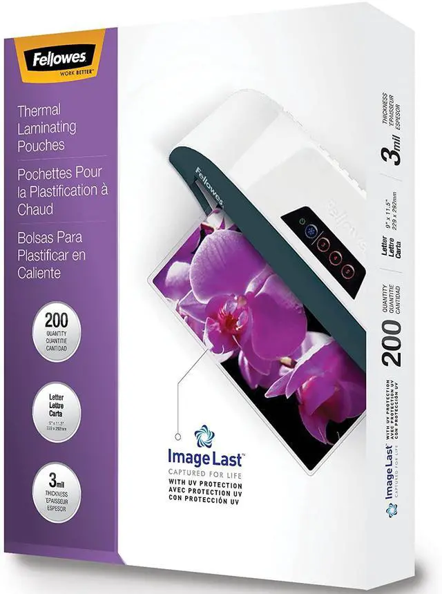 Alt view image 20 of 20 - Fellowes Inc Laminating Pouch 3mil. Ltr 200/PK Clear 5244101