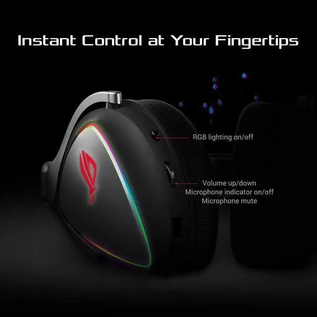 Alt view image 6 of 14 - ASUS RGB Gaming Headset ROG Delta | Hi-Res ESS Quad-DAC, Circular RBG Lighting Effect | USB-C Connector for PCs, Consoles, and Mobile Gaming | Gaming Headphones with Detachable Mic