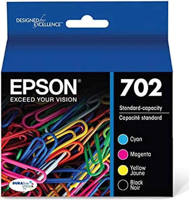 Alt view image 3 of 20 - Epson Durabrite Ultra 702 Ink Cartridge - Black Cyan Magenta Yellow