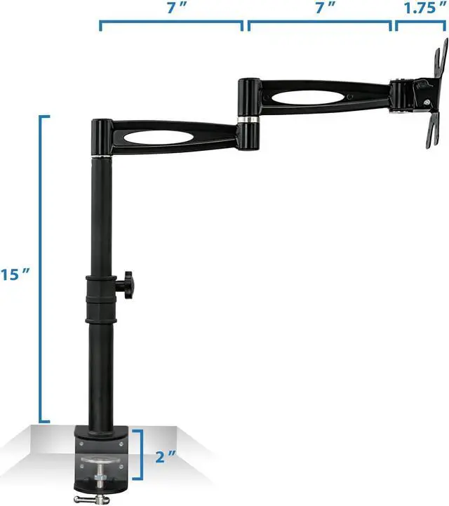 Alt view image 11 of 20 - Mount-It! Single Monitor Desk Mount Arm | Fits Up to 30" Screens