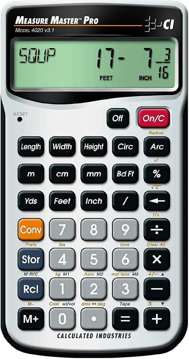 Alt view image 5 of 20 - Calculator,Construction,5.5x0.5x2.9 CALCULATED INDUSTRIES 4020