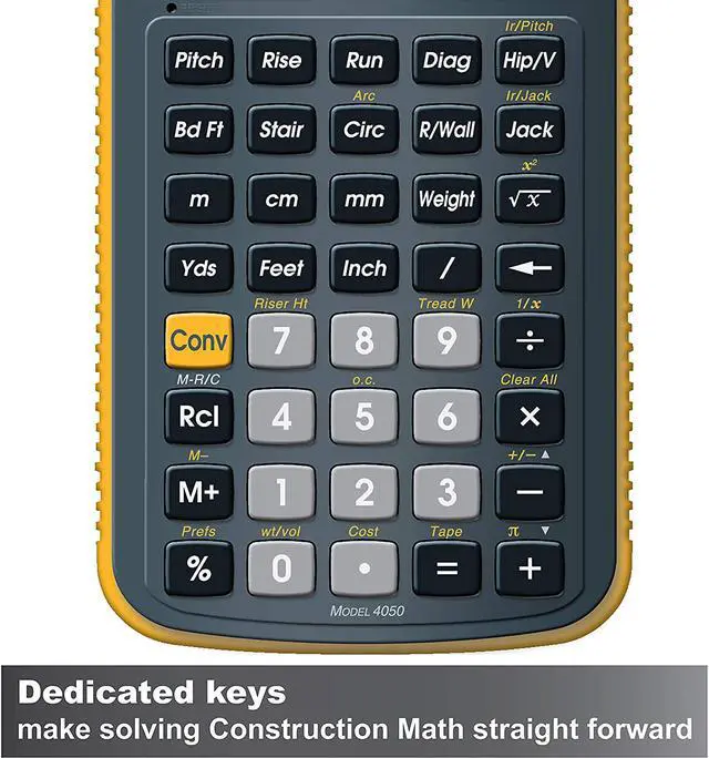 Alt view image 11 of 19 - CALCULATED INDUSTRIES 4050 Construction Calculator,5 5/8 Lx3 In W