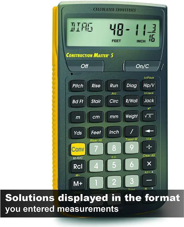 Alt view image 10 of 19 - CALCULATED INDUSTRIES 4050 Construction Calculator,5 5/8 Lx3 In W