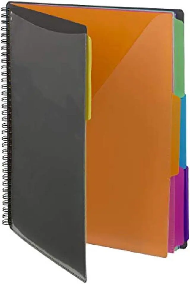 Alt view image 3 of 20 - Poly Project Organizer, 12 Letter-Size Sleeves, Gray with Bright Pockets 89207
