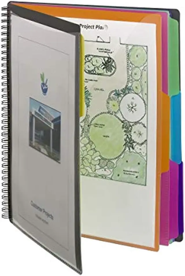 Alt view image 7 of 20 - Poly Project Organizer, 12 Letter-Size Sleeves, Gray with Bright Pockets 89207