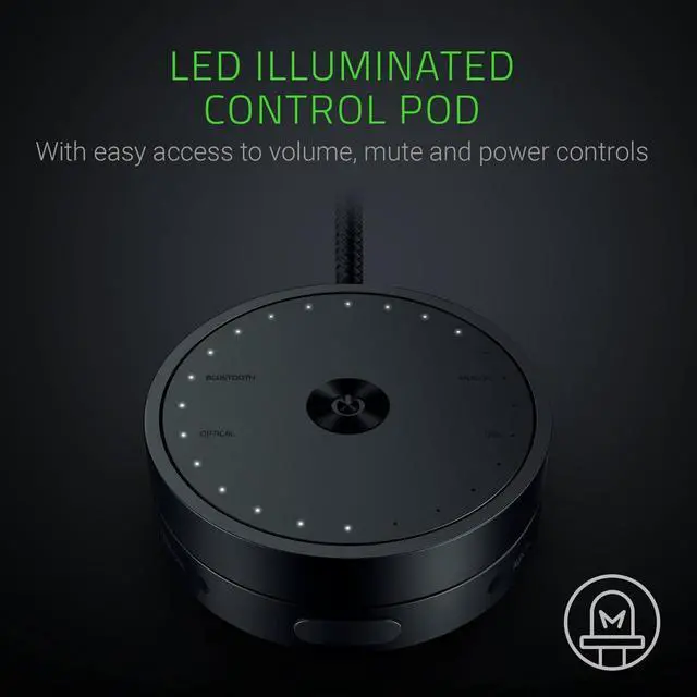 Alt view image 5 of 7 - Razer Nommo Pro: THX Certified Premium Audio - Dolby Virtual Surround Sound - LED Illuminated Control Pod - Downward Firing Subwoofer - Powered Chroma - PC Gaming Speakers