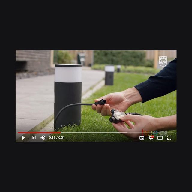 Alt view image 19 of 19 - Hue White and Color Ambiance Calla Waterproof Black Outdoor Smart Integrated LED Bollard Landscape Path Light Extension