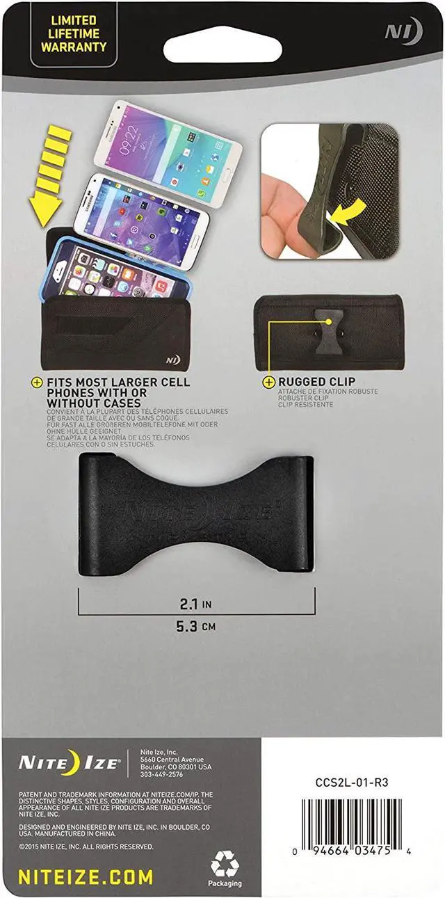 Alt view image 14 of 20 - Nite Ize Black Solid Clip Case Sideways Holster - XXL CCS2L-01-R3
