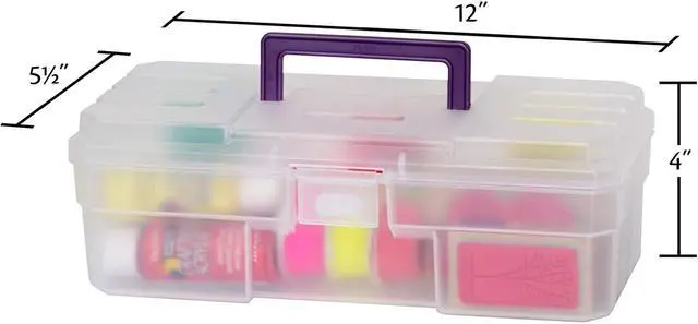 Alt view image 9 of 14 - Akro-Mils AKM09912CLPUR Supply Box- 6in.x12in.x4in.- Plastic- Clear-Purple