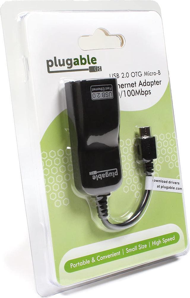 Alt view image 5 of 9 - Plugable USB 2.0 OTG Micro-B to 100Mbps Fast Ethernet Adapter Compatible with Windows Tablets, Raspberry Pi Zero, and Some Android Devices (ASIX AX88772A chipset)