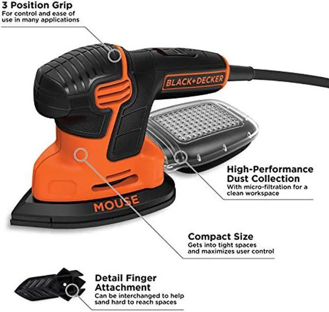 Alt view image 6 of 17 - Black & Decker 1.5A Mouse Sander BDEMS600 Unit: EACH