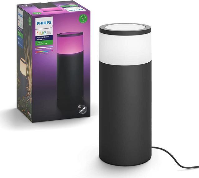 Alt view image 13 of 19 - Hue White and Color Ambiance Calla Waterproof Black Outdoor Smart Integrated LED Bollard Landscape Path Light Extension