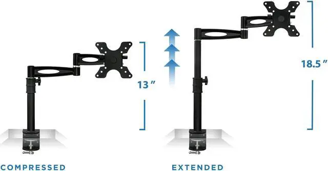 Alt view image 12 of 20 - Mount-It! Single Monitor Desk Mount Arm | Fits Up to 30" Screens