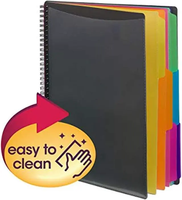 Alt view image 2 of 20 - Poly Project Organizer, 12 Letter-Size Sleeves, Gray with Bright Pockets 89207