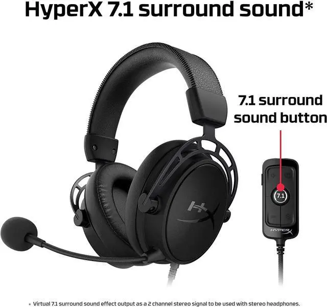 Alt view image 9 of 20 - HyperX Cloud Alpha S - PC Gaming Headset, 7.1 Surround Sound, Adjustable Bass, Dual Chamber Drivers, Breathable Leatherette, Memory Foam, and Noise Cancelling Microphone - Blackout (HX-HSCAS-BK/WW)