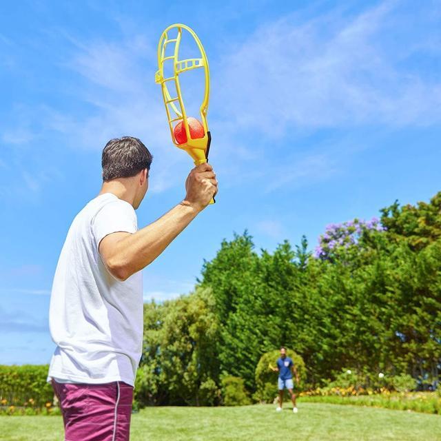 Alt view image 14 of 18 - Wham-O Game Time! Trac Ball Classic Outdoor Game with 2 Rackets and 2 Balls