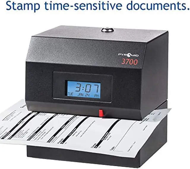 Alt view image 10 of 20 - PYRAMID 3700 Time Clock and Document Stamp,Digital,