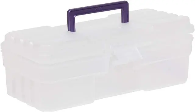 Alt view image 10 of 14 - Akro-Mils AKM09912CLPUR Supply Box- 6in.x12in.x4in.- Plastic- Clear-Purple