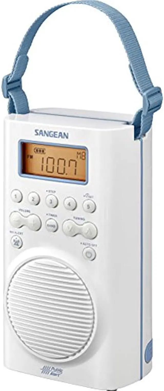 Alt view image 3 of 13 - Sangean H205 H205 Portable 3-Band AM/FM/Weather-Alert Waterproof Shower Clock Radio