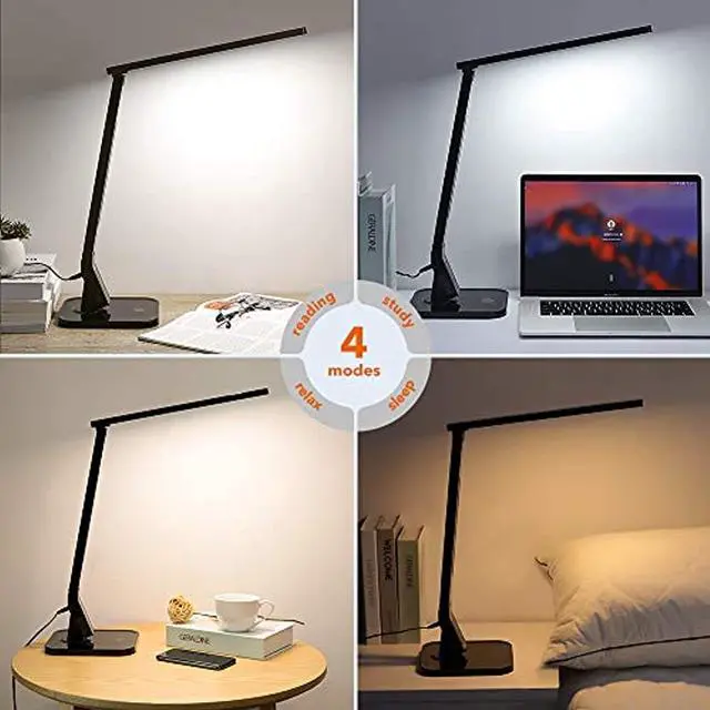 Alt view image 10 of 10 - TaoTronics TT-DL01 Elune Eco-Friendly Multi-function Natural Light LED Desk Lamp with Built-in USB Charging Port - Black