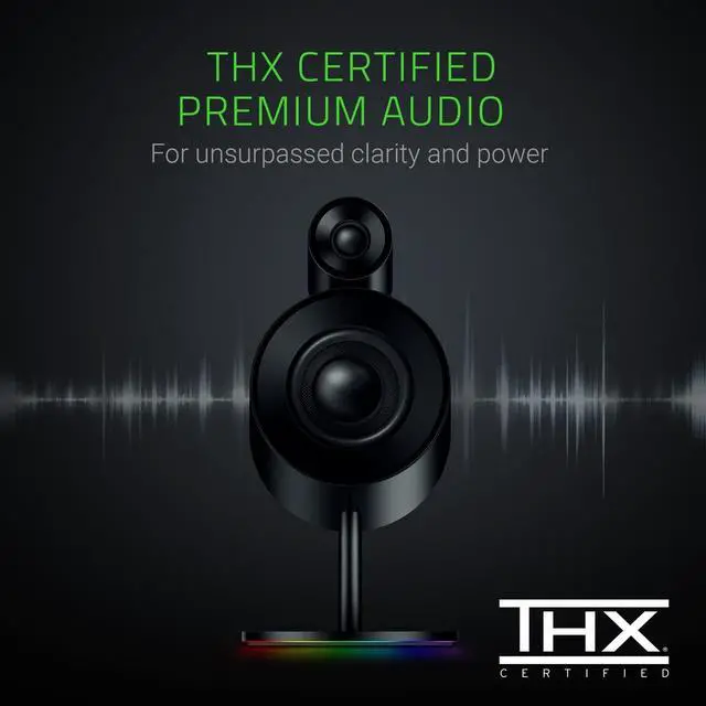 Alt view image 4 of 7 - Razer Nommo Pro: THX Certified Premium Audio - Dolby Virtual Surround Sound - LED Illuminated Control Pod - Downward Firing Subwoofer - Powered Chroma - PC Gaming Speakers
