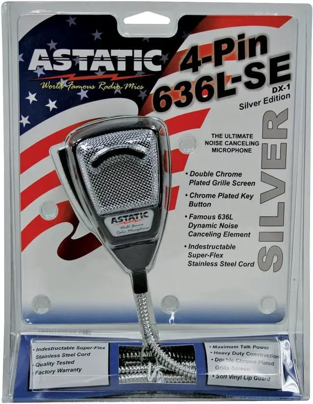 Alt view image 4 of 12 - ASTATIC TM 302-10001SE 636LSE NOISE CANCELING 4-PIN CB MICROPHONE  SILVER EDITION