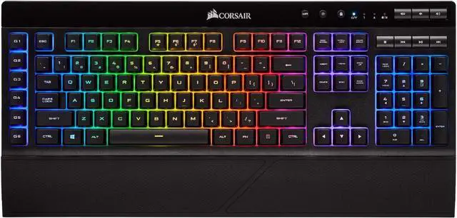Alt view image 11 of 20 - Corsair K57 RGB Wireless Gaming Keyboard (NA) - Wired/Wireless Connectivity - Bluetooth/RF - 33 ft - 2.40 GHz - USB 3.0 Type A Interface - 110 Key - English (North America) - Windows, PC - Rubber Dome