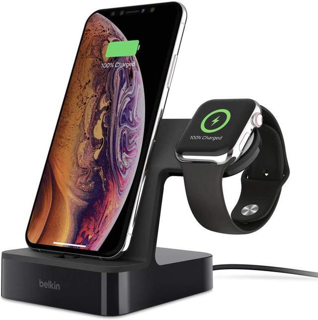 Alt view image 2 of 20 - Belkin PowerHouse Charge Dock for Apple Watch + iPhone X Models, Black