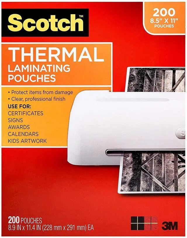 Alt view image 8 of 20 - Scotch Letter Size Thermal Laminating Pouches 3 mil 11 2/5 x 8 9/10 200 per Pack TP3854200