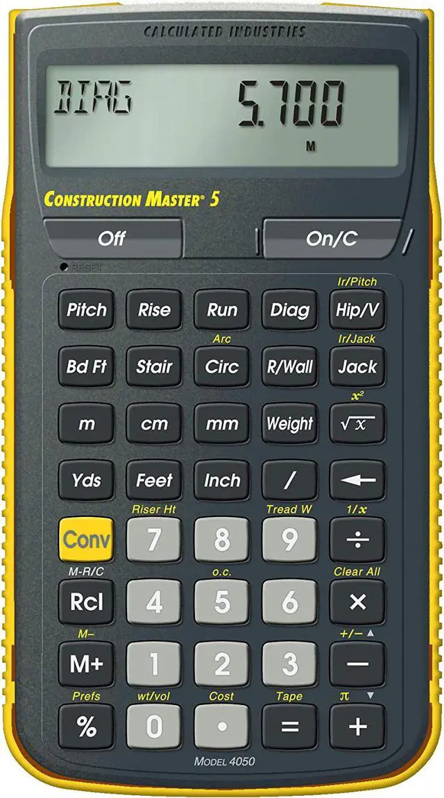 Alt view image 9 of 19 - CALCULATED INDUSTRIES 4050 Construction Calculator,5 5/8 Lx3 In W