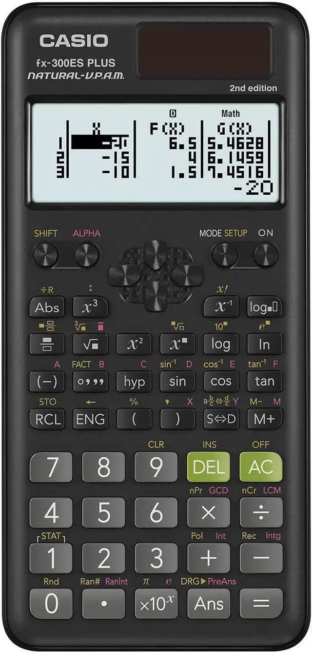 Alt view image 2 of 16 - FX-300ES Plus 2nd Edition Scientific Calculator, 16-Digit LCD, Black FX300ESPLS2