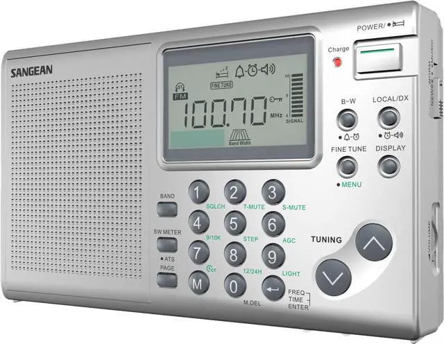 Alt view image 5 of 12 - Sangean - ATS-405 - Sangean ATS-405 Radio Tuner - 36 x FM, 36 x AM, 36 x SW PresetsLCD Display - Cable - Headphone - 4 x