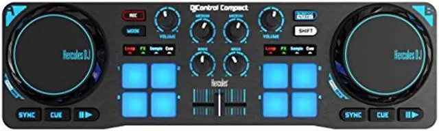 Alt view image 13 of 20 - Hercules 4780843 DJControl Compact super-mobile USB Controller with 8 Trigger Pads and 2 Virtual Turntable Decks