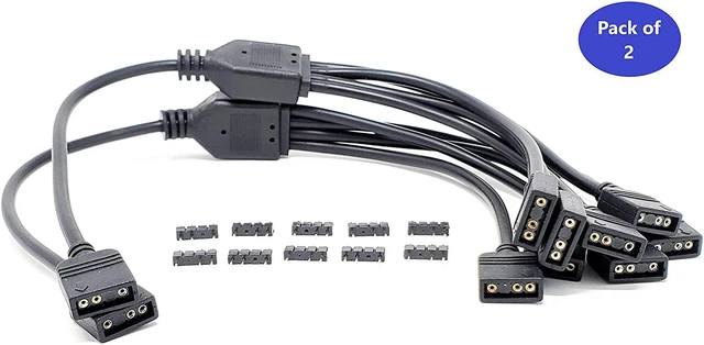 Main image of Micro Connectors Addressable RGB 1 to 4 Splitter Cable - 50cm/ 2 Pack, Model: F04-04ARGB50-2P