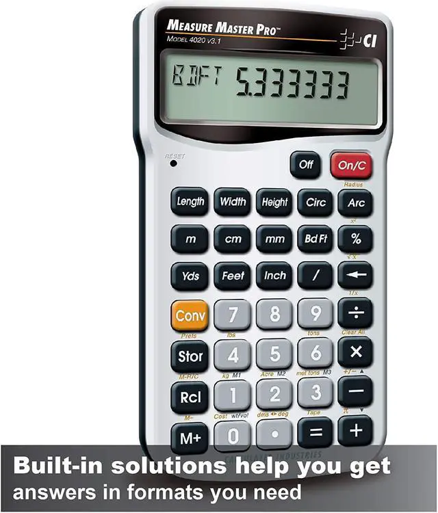 Alt view image 9 of 20 - Calculator,Construction,5.5x0.5x2.9 CALCULATED INDUSTRIES 4020